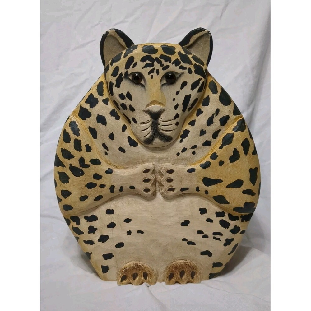 Cheetah James Haddon Collection HandCarved & Painted Wood Statue Philippines